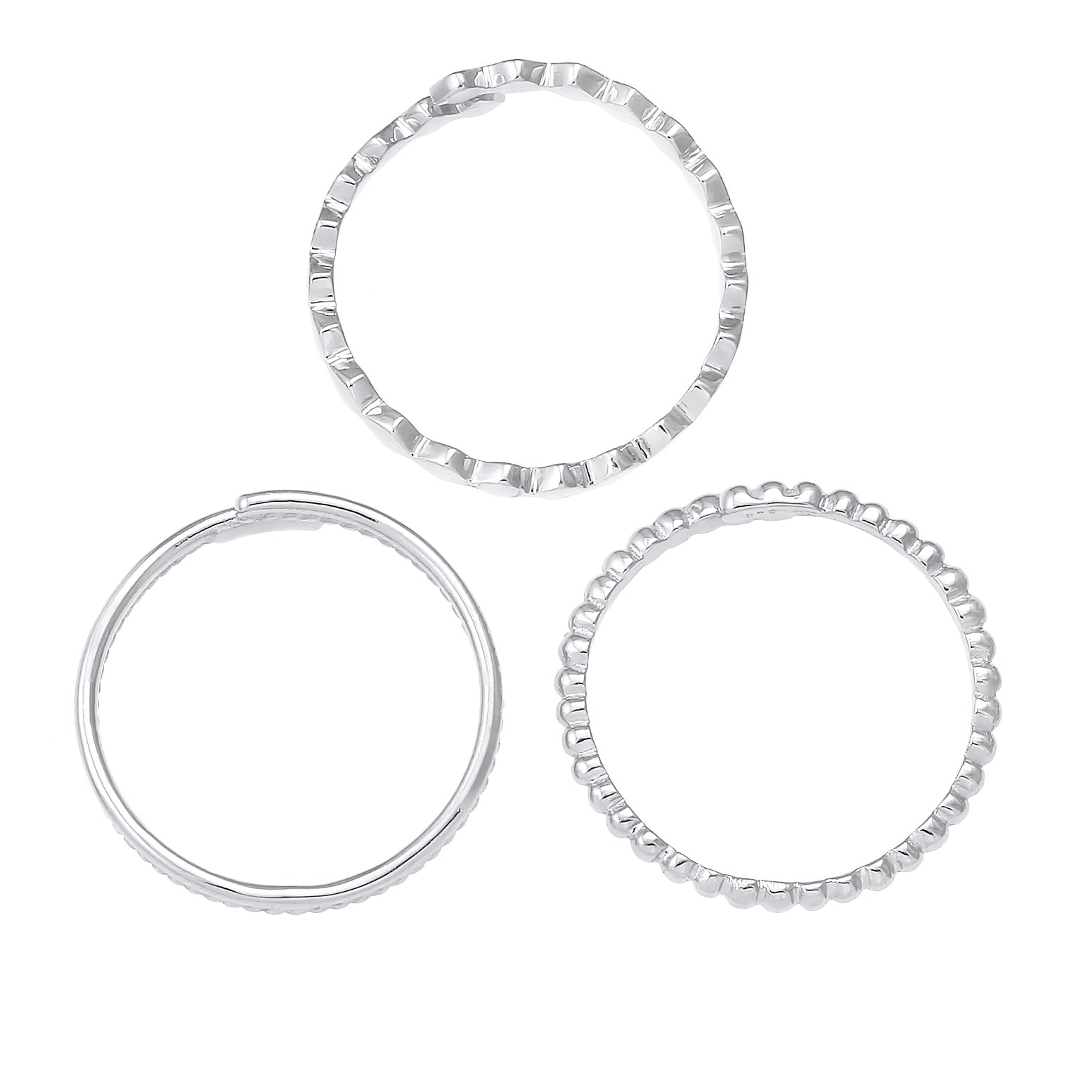 Silber - Elli | Ringset Geo | 925er Sterling Silber
