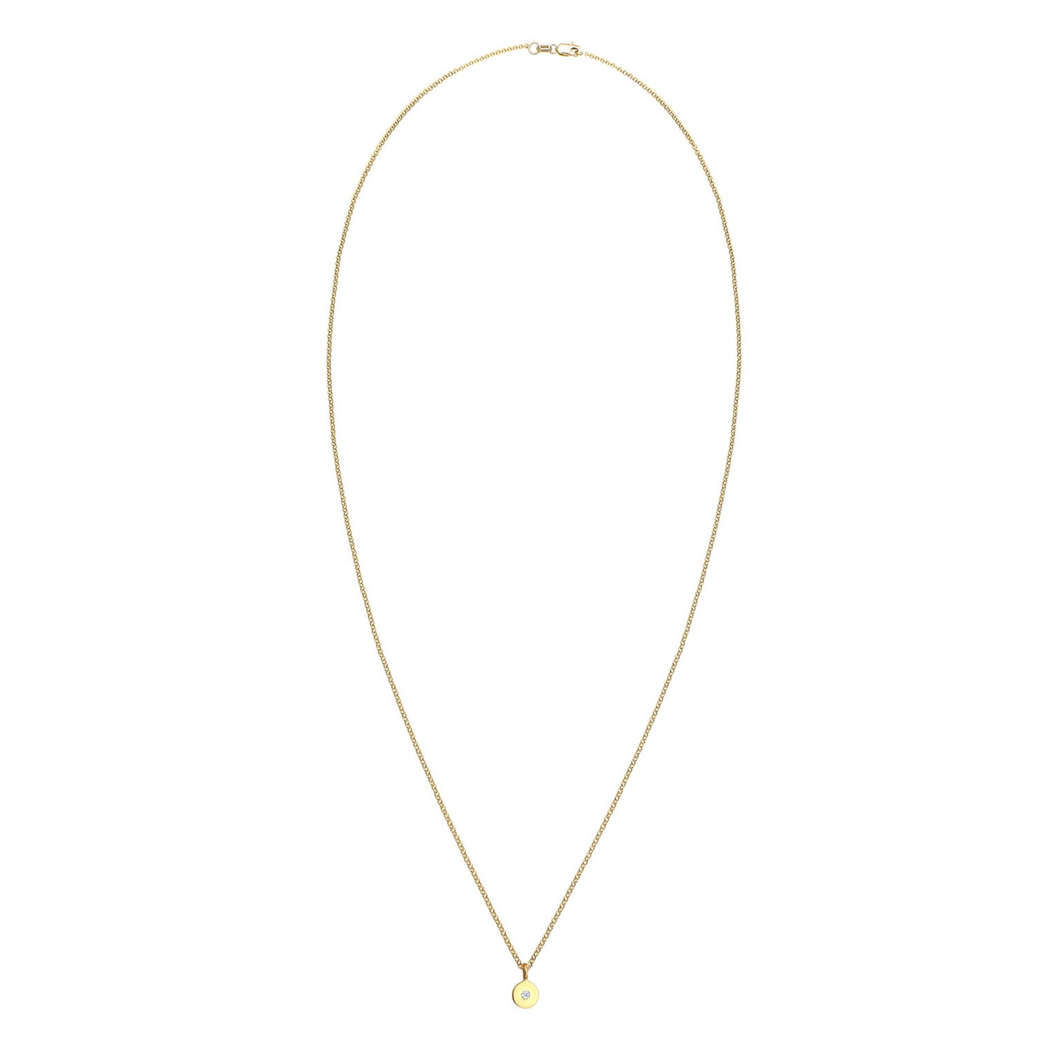 Gold - Elli DIAMONDS | Halskette Geo | Diamant (Weiß, 0,015 ct) | 375 Gelbgold