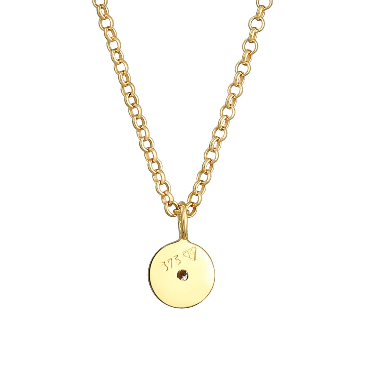 Gold - Elli DIAMONDS | Halskette Geo | Diamant (Weiß, 0,015 ct) | 375 Gelbgold