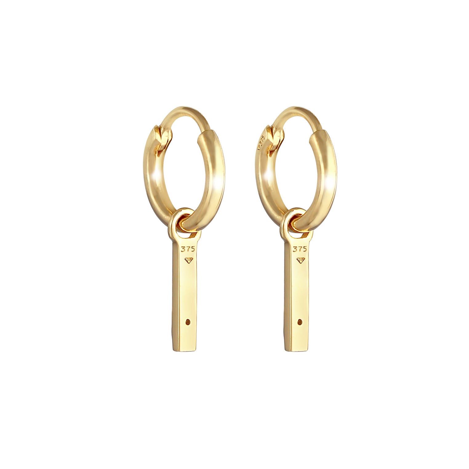 Gold - Elli DIAMONDS | Creole Geo | Diamant ( Weiß, 0,03 ct ) | 375 Gelbgold