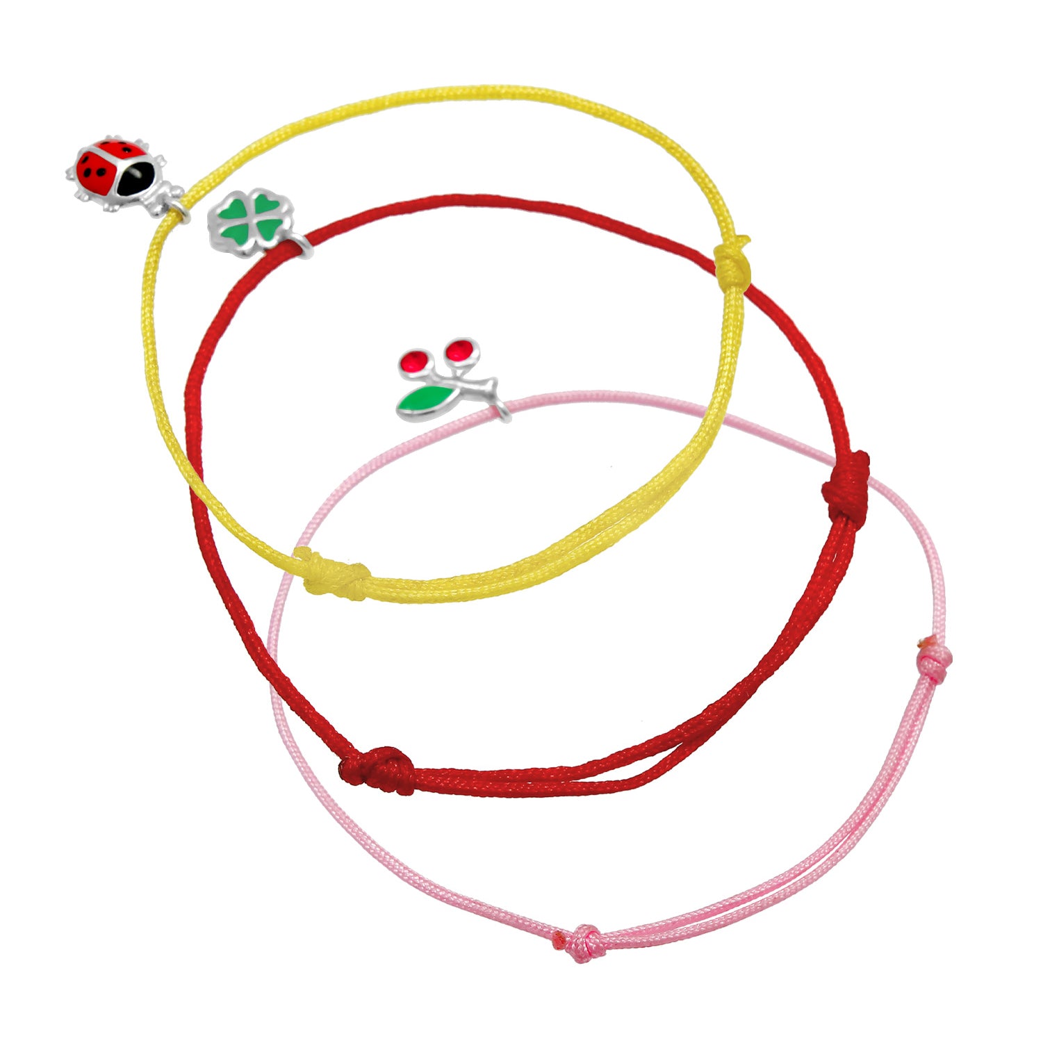 Silber - Elli | Armbandset Kirsche | Kristall ( Rot ) | 925er Sterling Silber