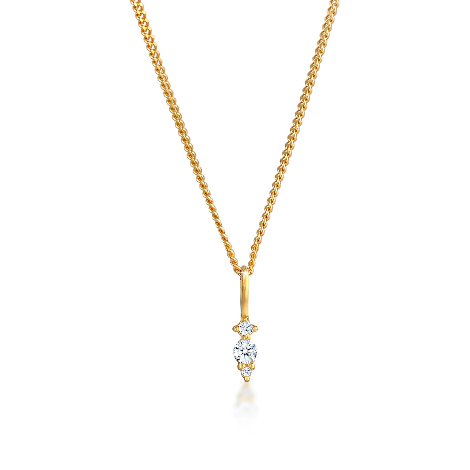 Gold - Elli DIAMONDS | Halskette | Diamant (Weiß, 0,05 ct) | 585 Gelbgold