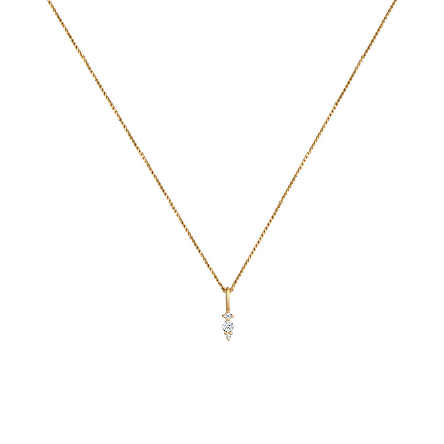 Gold - Elli DIAMONDS | Halskette | Diamant (Weiß, 0,05 ct) | 585 Gelbgold