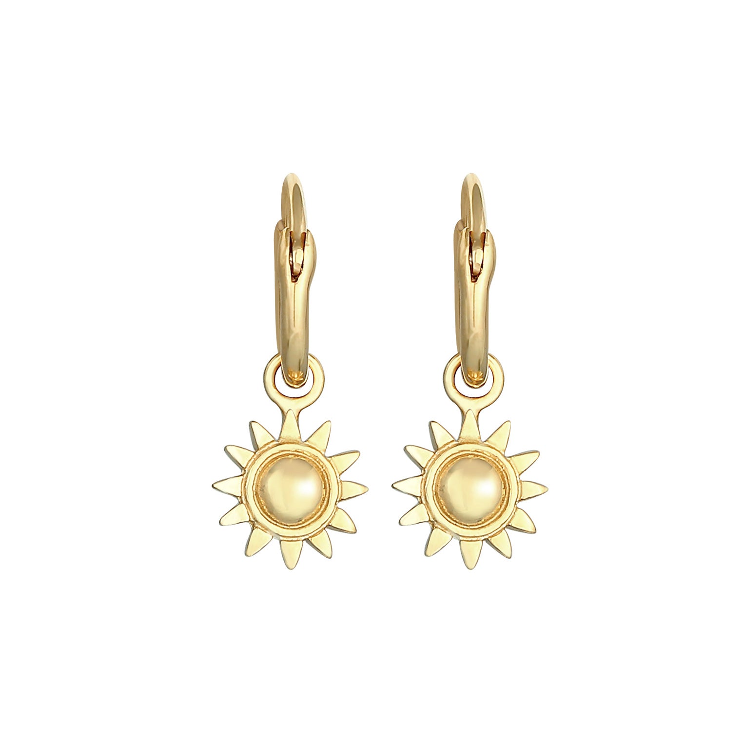 Gold - Elli | Creole Sonne | 925 Sterling Silber vergoldet