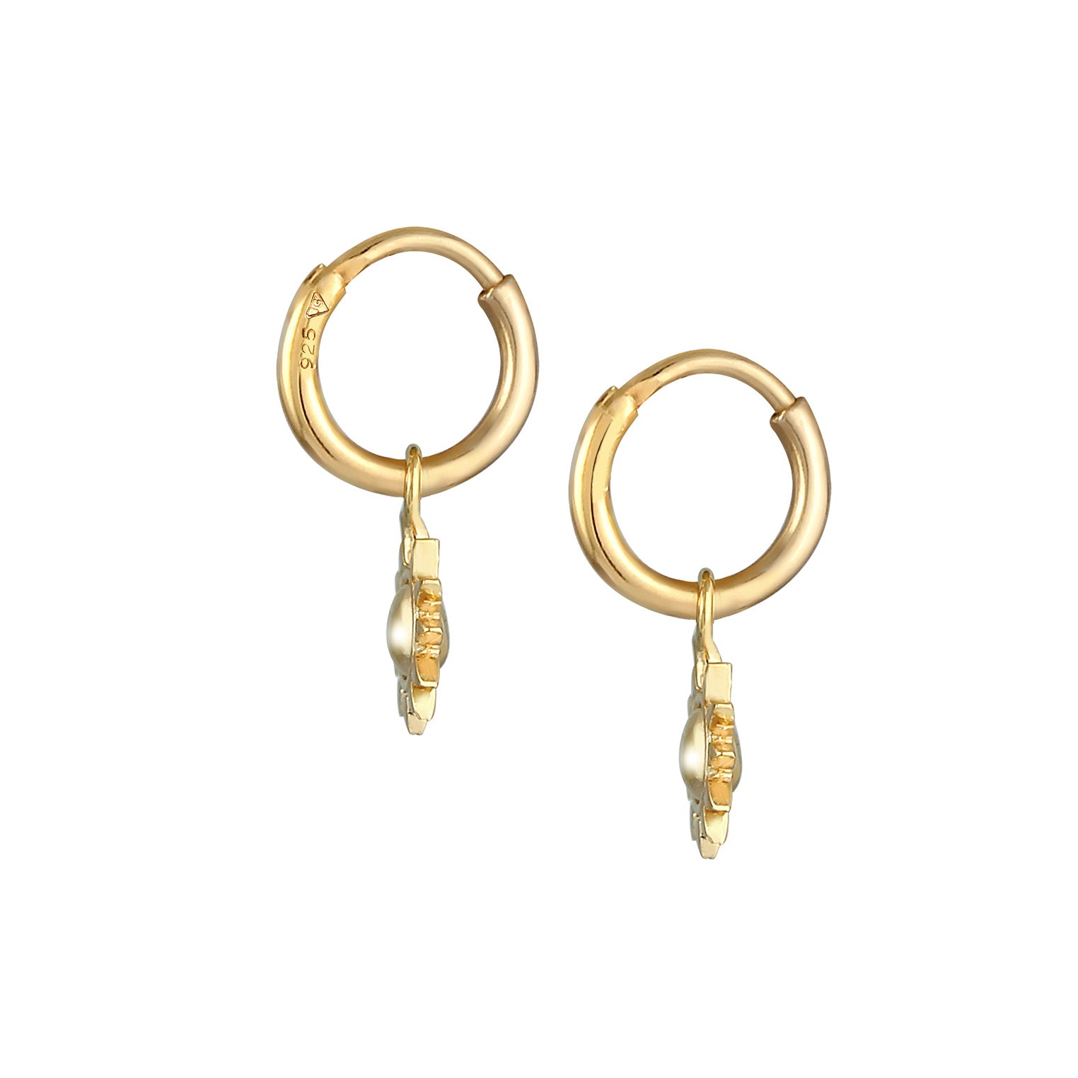 Gold - Elli | Creole Sonne | 925 Sterling Silber vergoldet