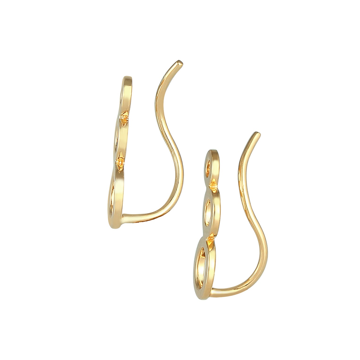 Gold - Elli | Ear Climber | 925 Sterling Silber vergoldet