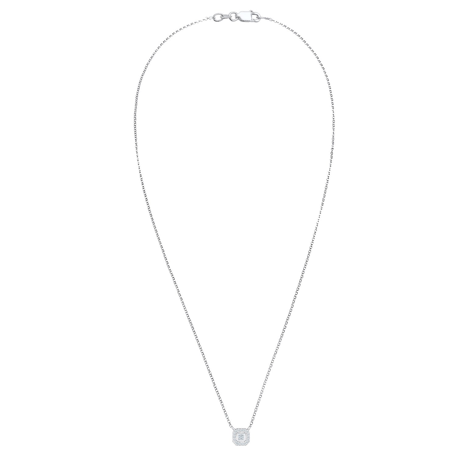 Silber - Elli DIAMONDS | Halskette | Diamant ( Weiß, 0,16 ct ) | 925er Sterling Silber