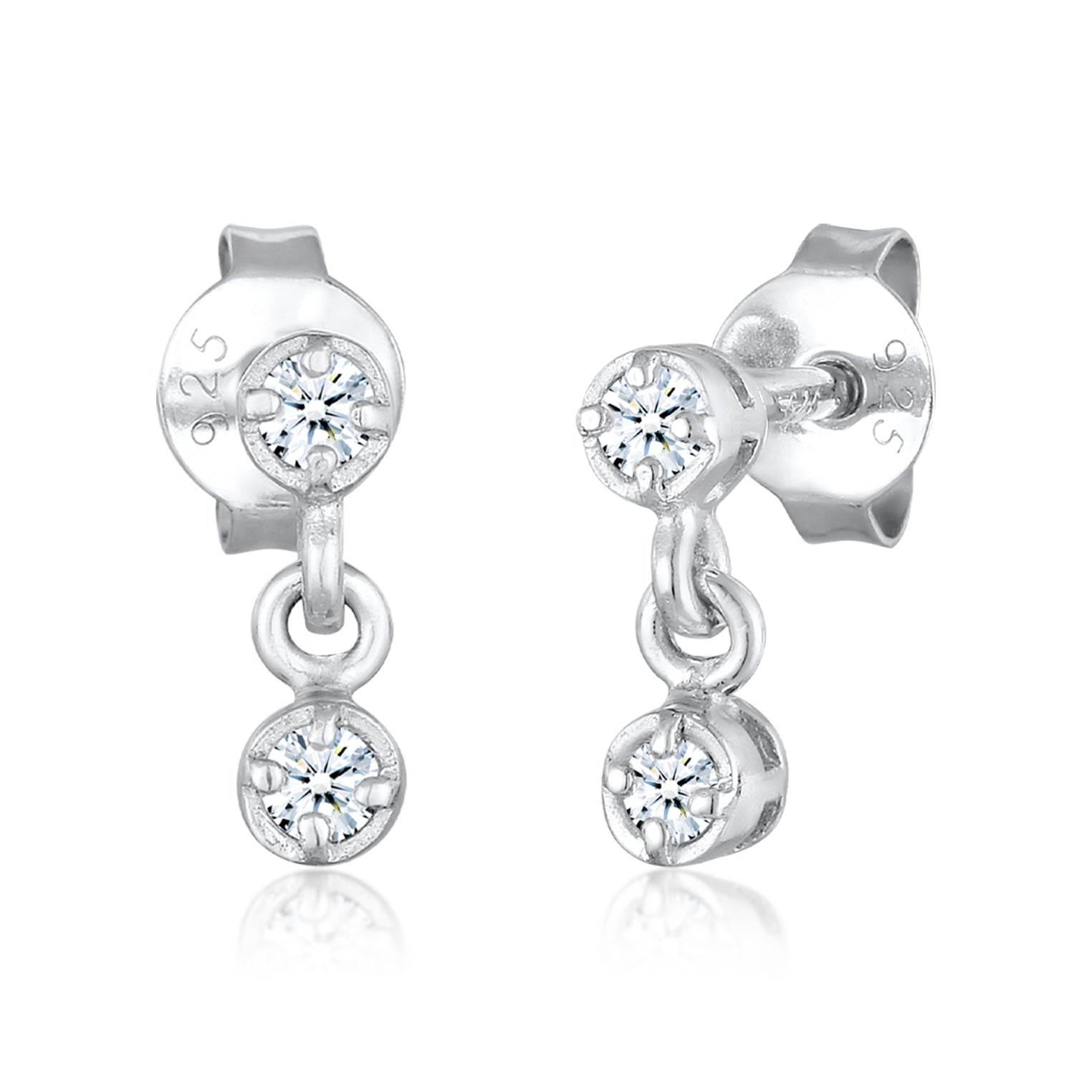 Silber - Elli DIAMONDS | Ohrstecker | Diamant ( Weiß, 0,12 ct ) | 925er Sterling Silber