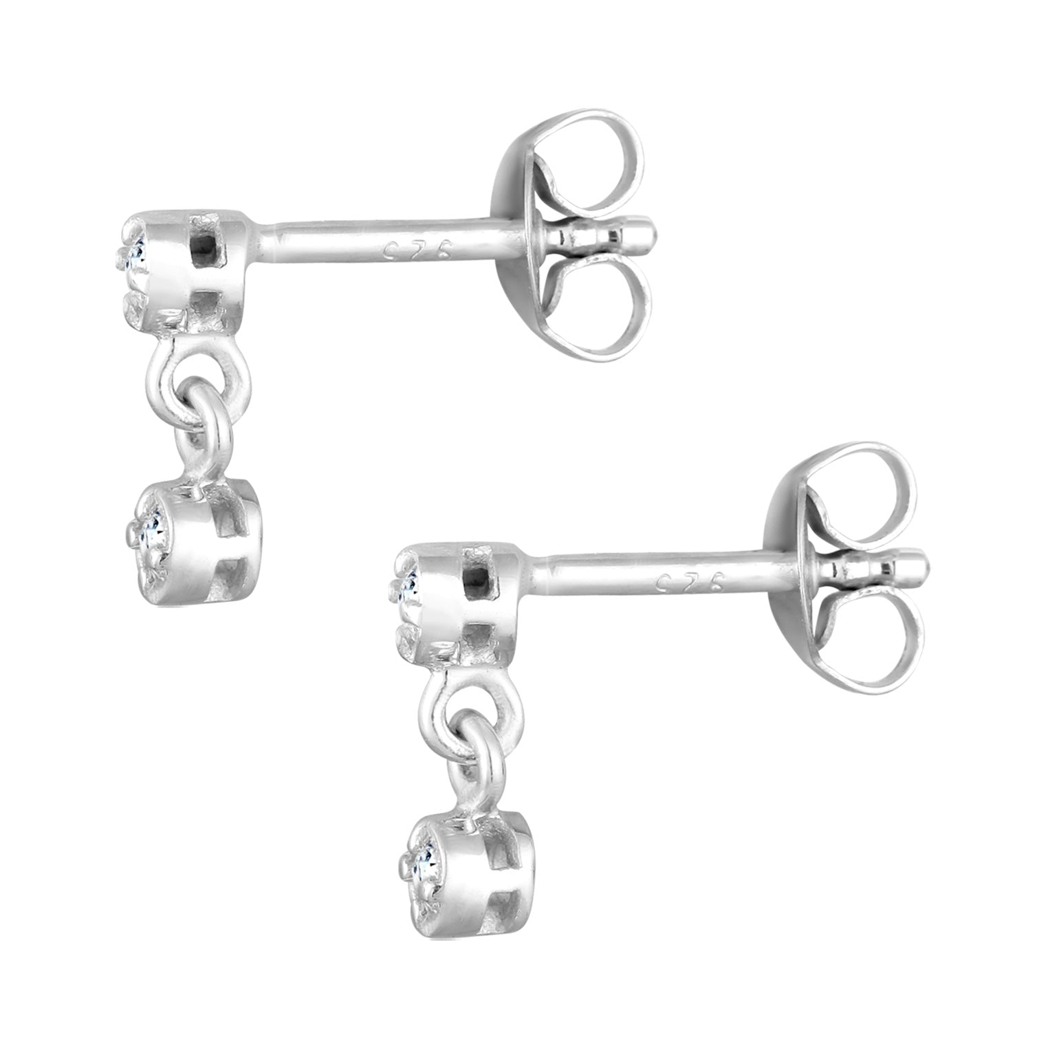 Silber - Elli DIAMONDS | Ohrstecker | Diamant ( Weiß, 0,12 ct ) | 925er Sterling Silber