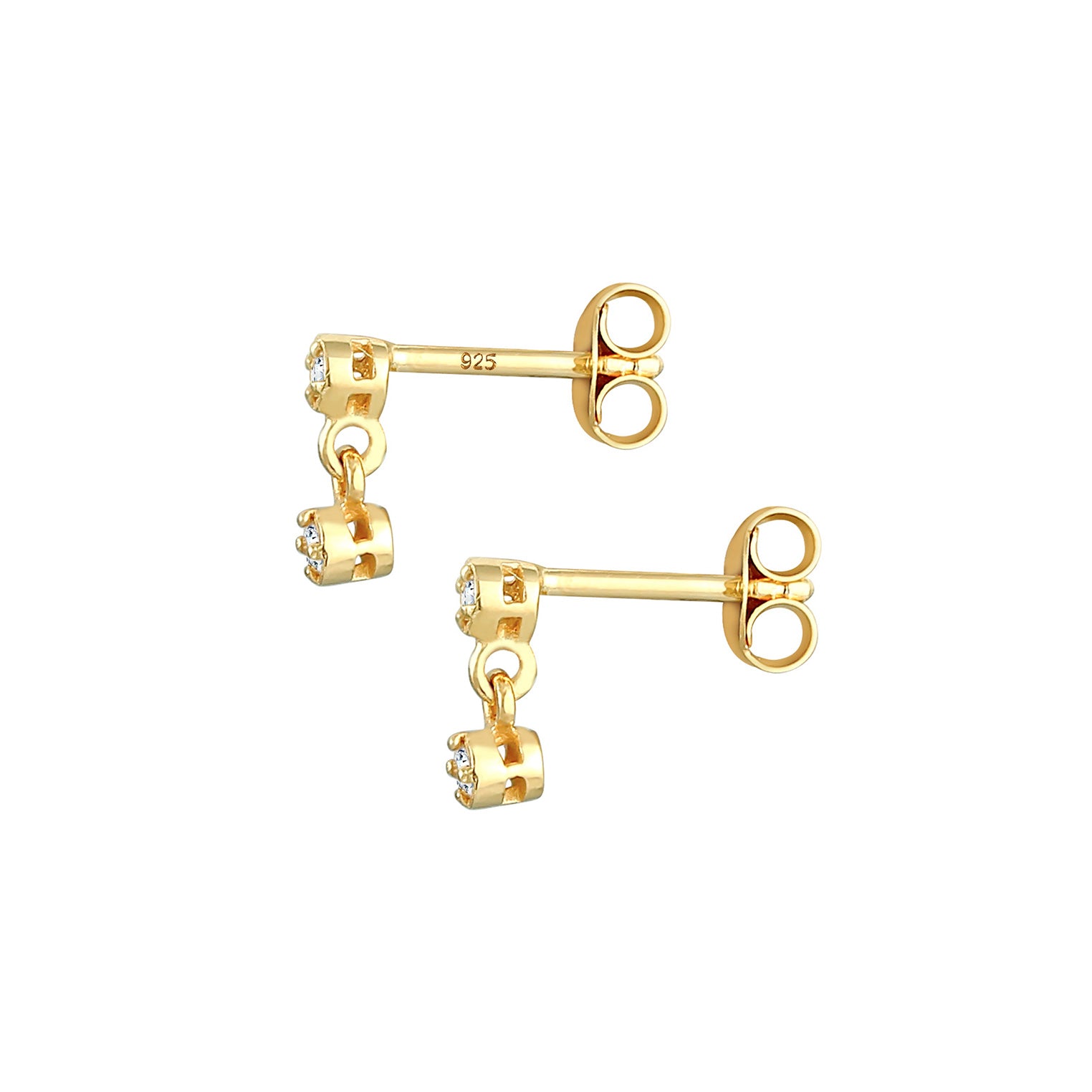 Gold - Elli DIAMONDS | Ohrstecker | Diamant ( Weiß, 0,12 ct ) | 925 Sterling Silber vergoldet