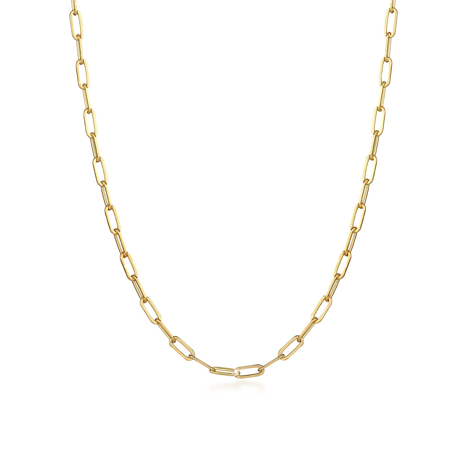 Gold - Elli | Glieder-Halskette Basic | 925 Sterling Silber vergoldet