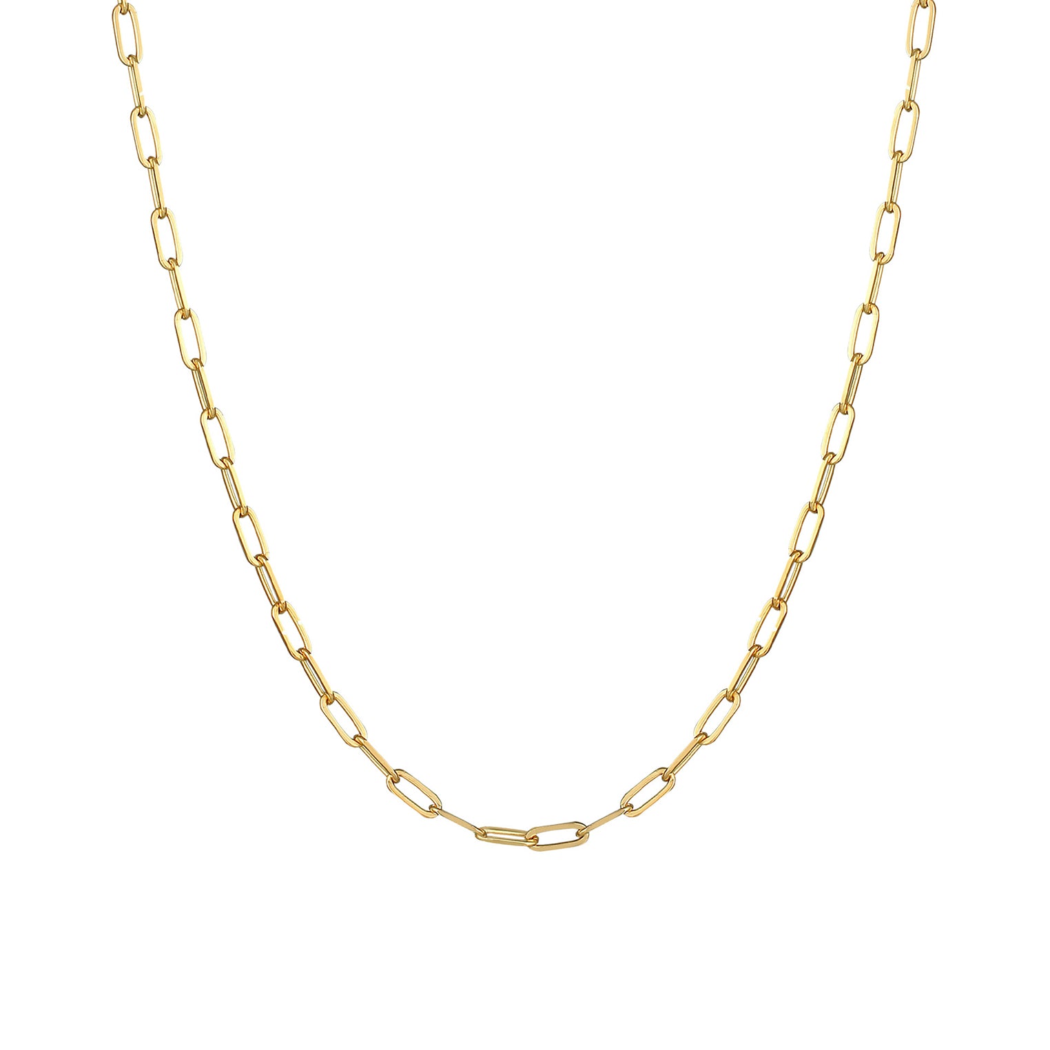 Gold - Elli | Glieder-Halskette Basic | 925 Sterling Silber vergoldet