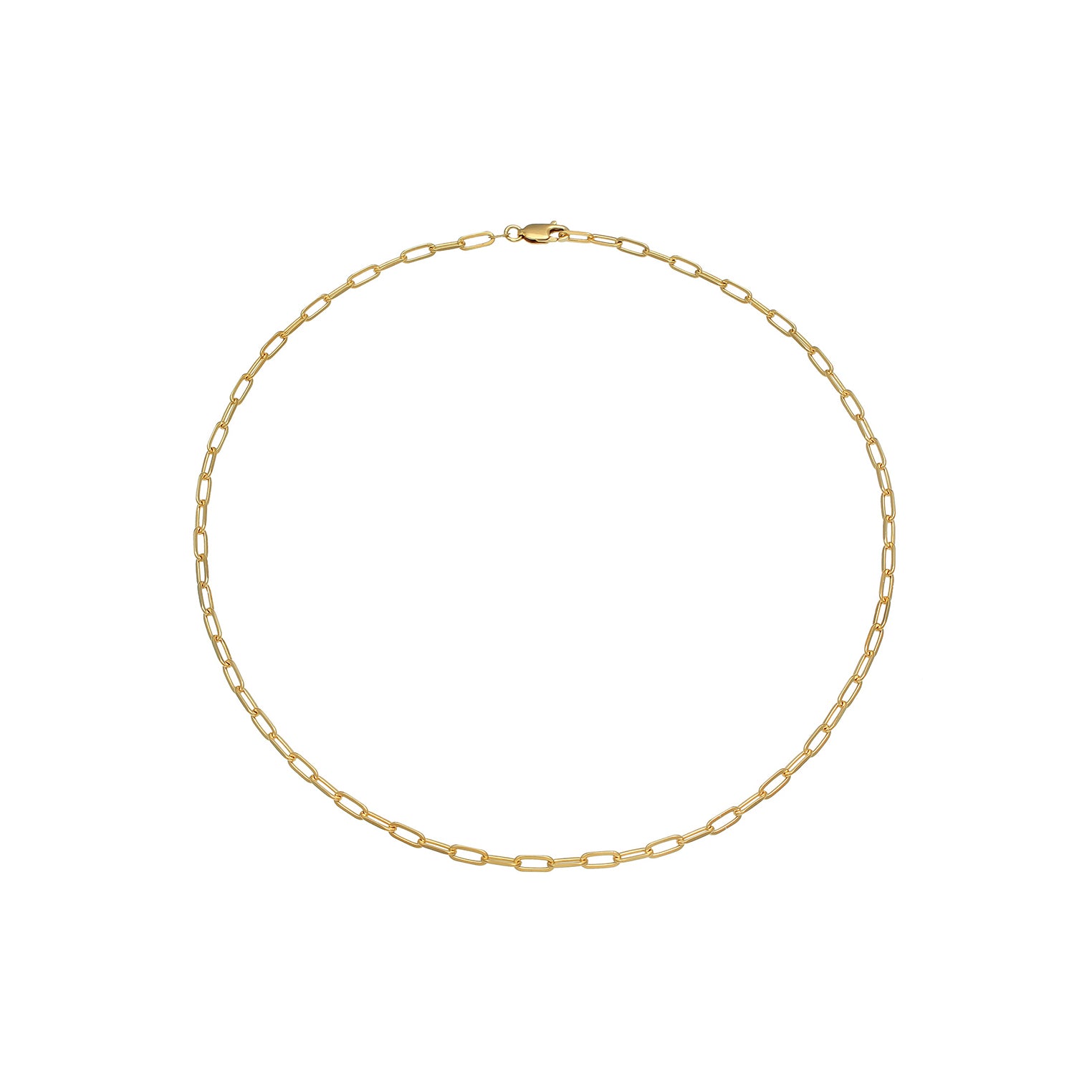 Gold - Elli | Glieder-Halskette Basic | 925 Sterling Silber vergoldet