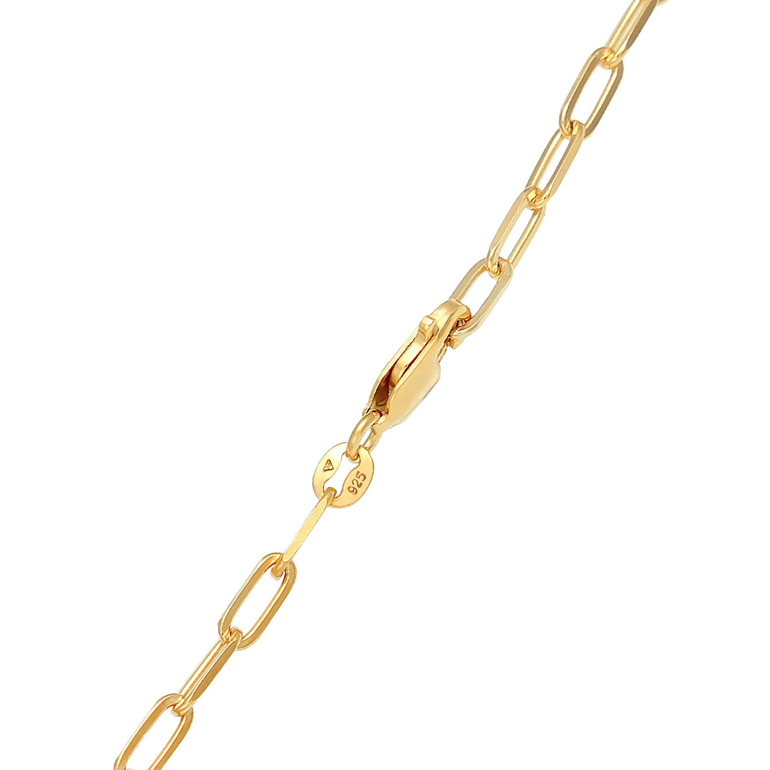 Gold - Elli | Glieder-Halskette Basic | 925 Sterling Silber vergoldet