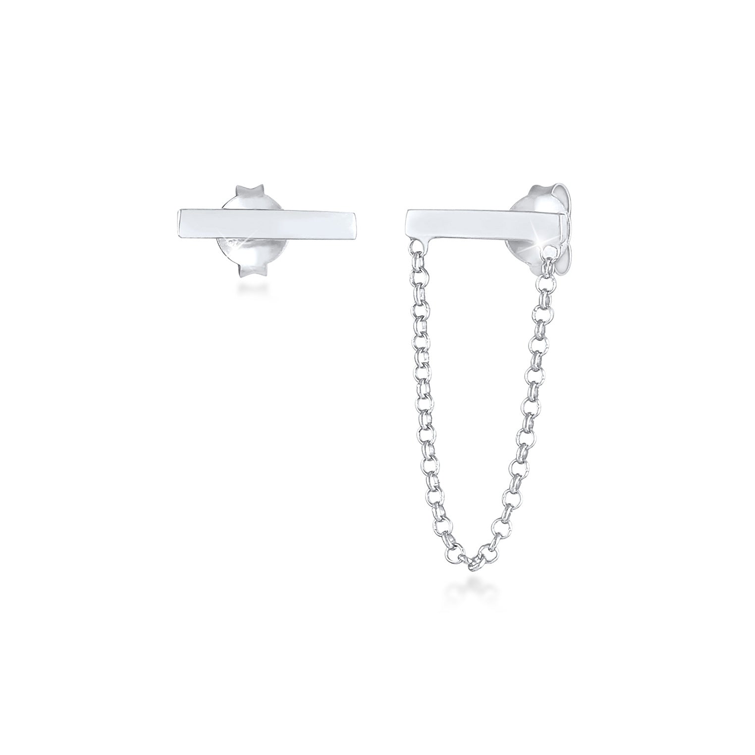 Silber - Elli | Ohrstecker Ear Chain | 925er Sterling Silber