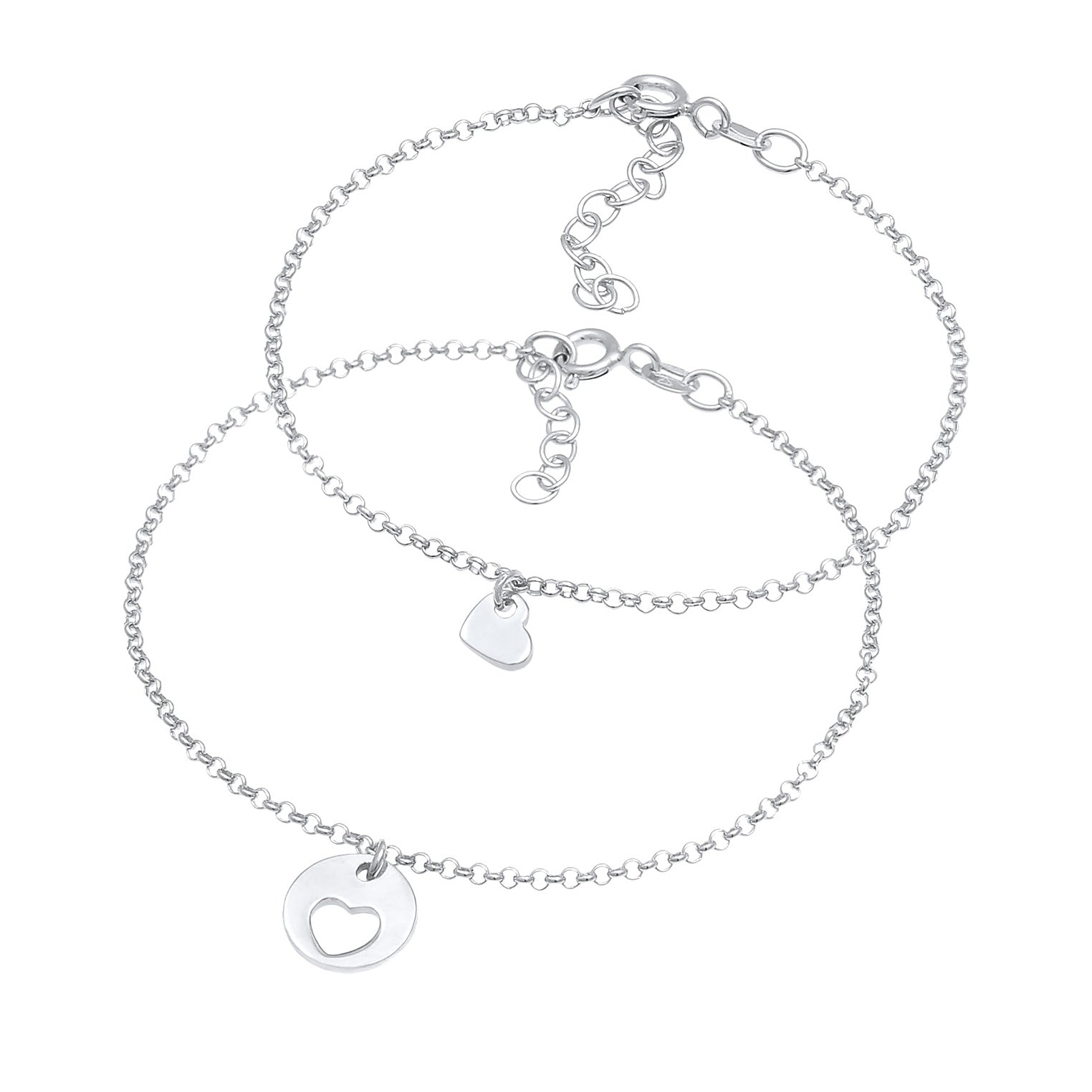Silber - Elli | Mutter-Kind-Armbandset | 925er Sterling Silber