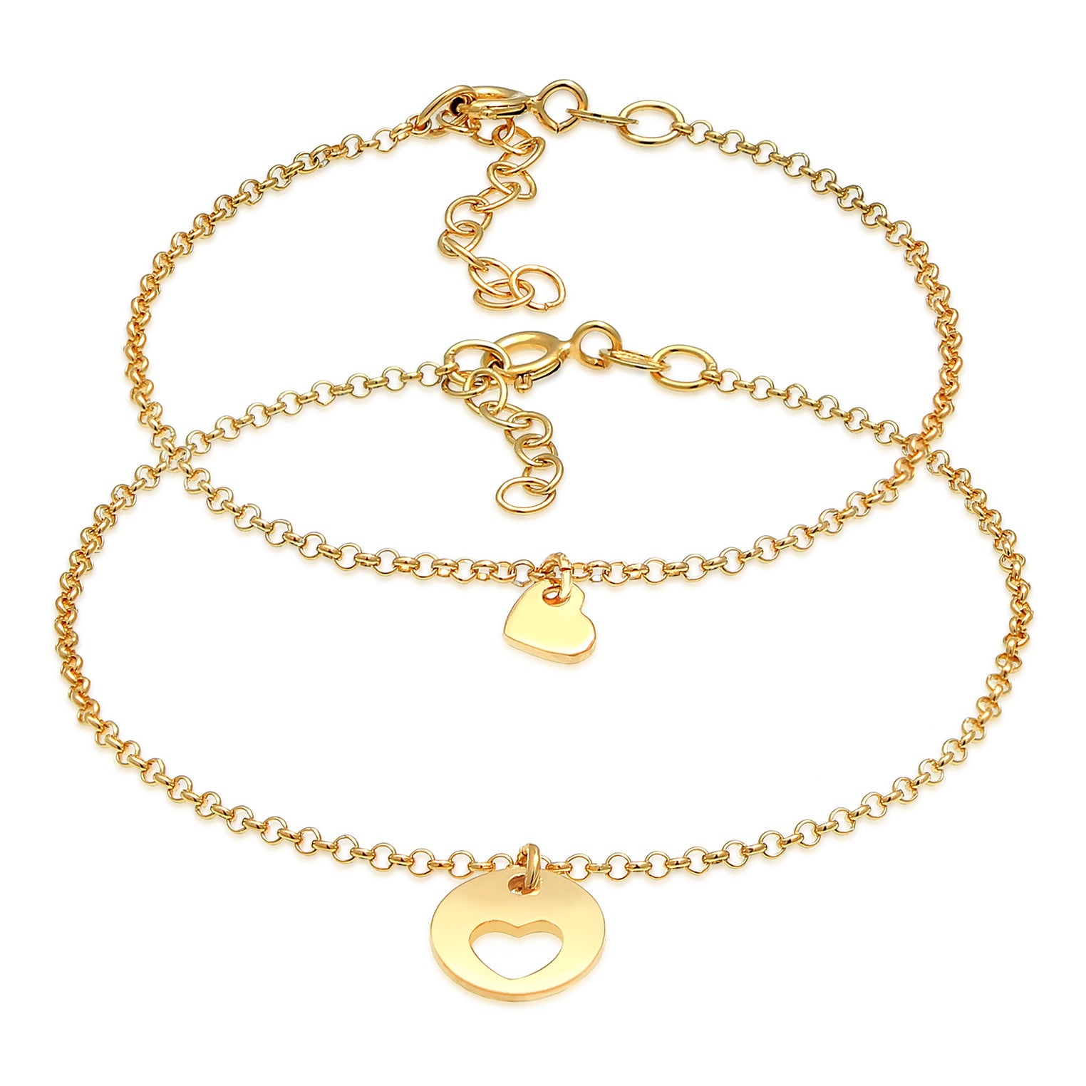 Gold - Elli | Mutter-Kind-Armbandset | 925 Sterling Silber vergoldet