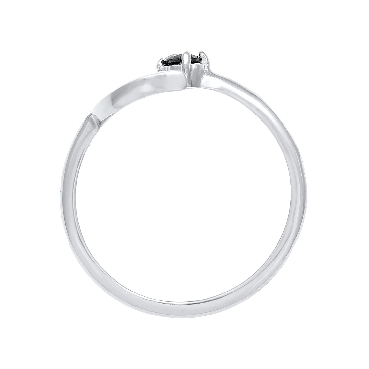 Silber - Elli | Ring Astro | Zirkonia ( Schwarz ) | 925er Sterling Silber
