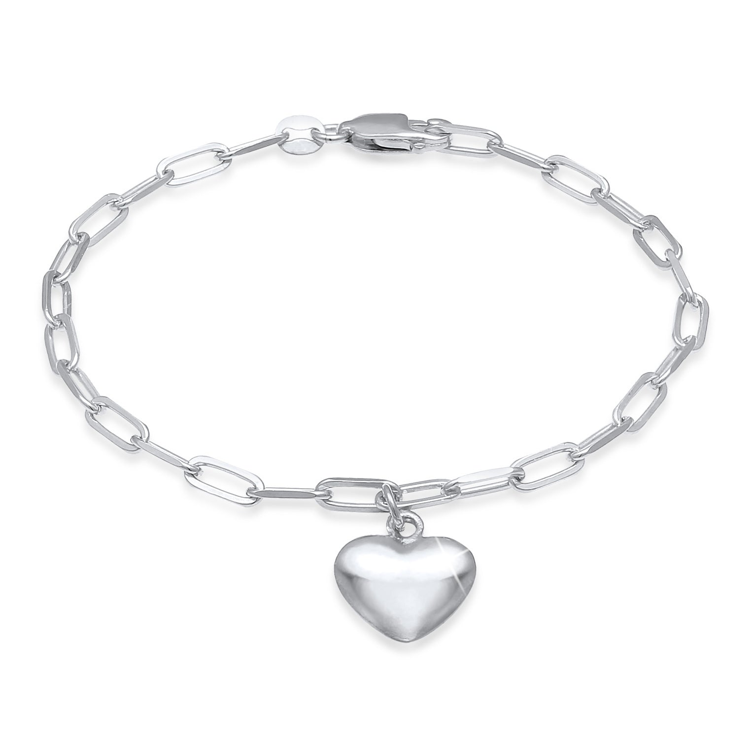 Silber - Elli | Glieder-Armband Herz | 925er Sterling Silber