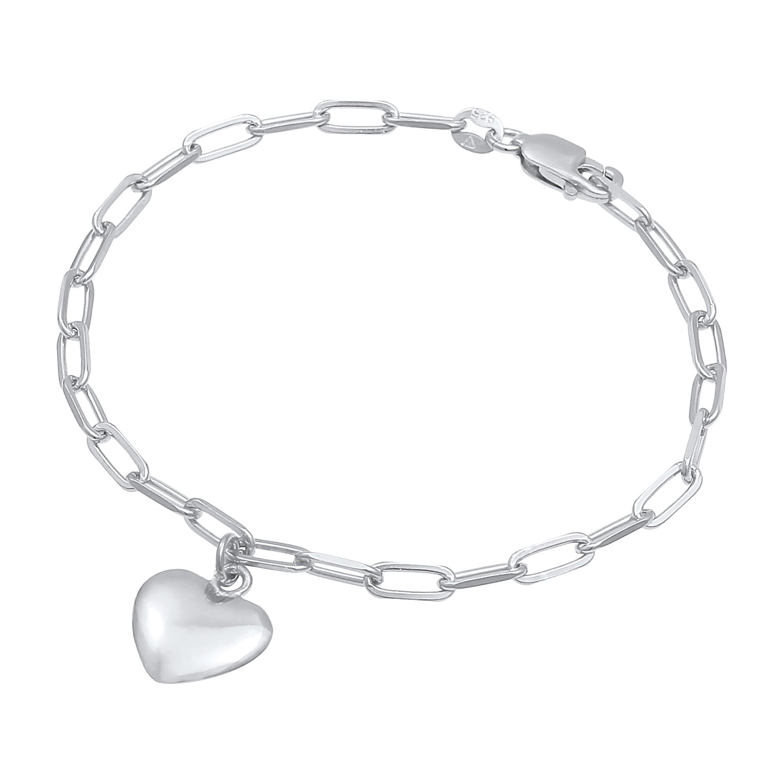 Silber - Elli | Glieder-Armband Herz | 925er Sterling Silber