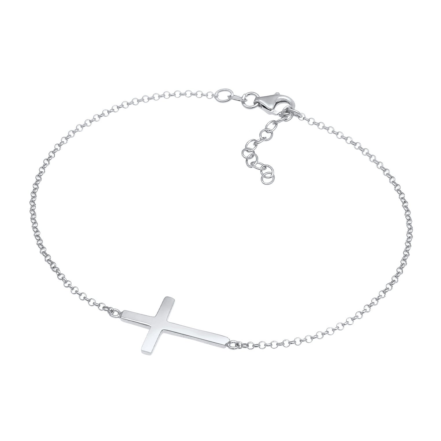 Silber - Elli | Fußkettchen Kreuz | 925er Sterling Silber