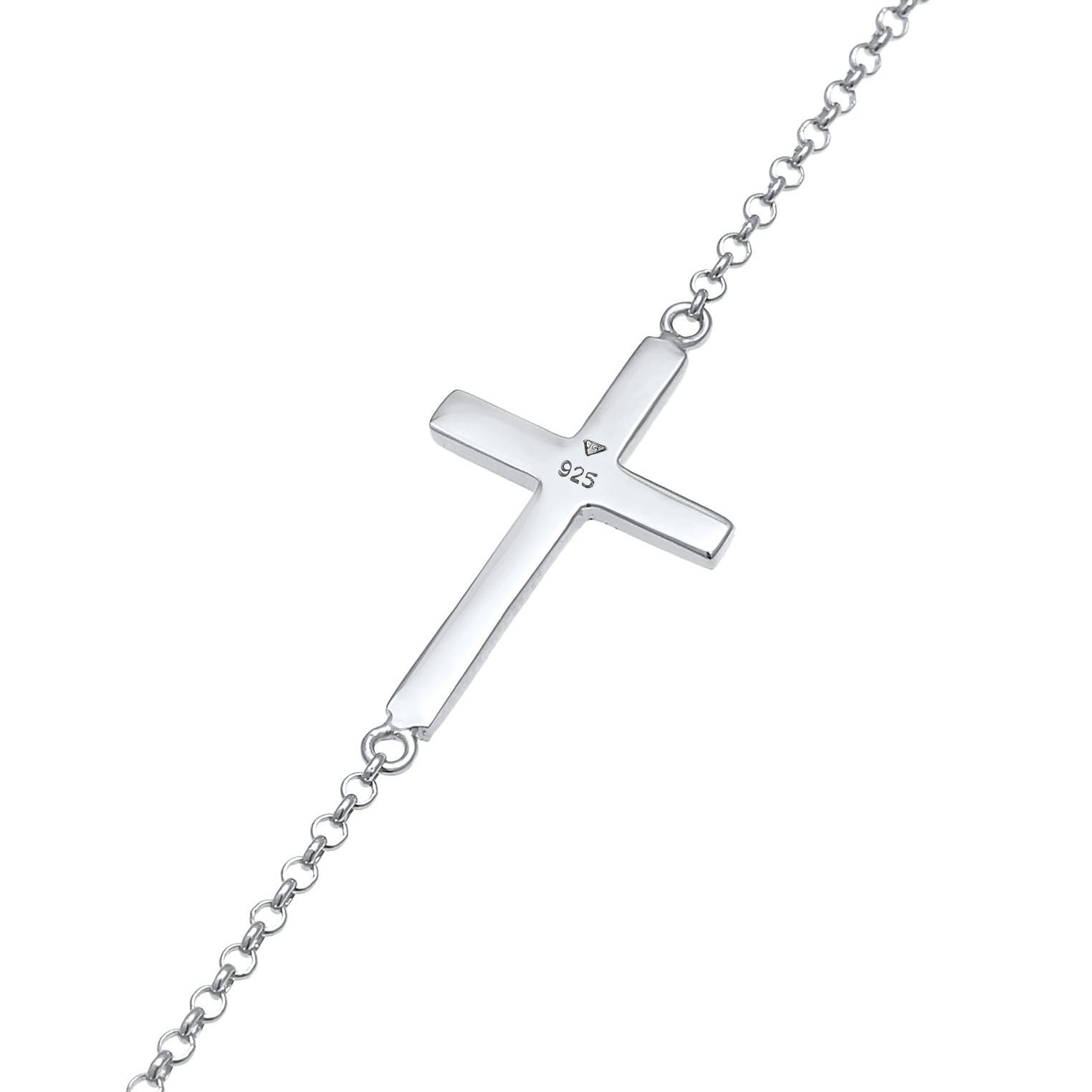 Silber - Elli | Fußkettchen Kreuz | 925er Sterling Silber