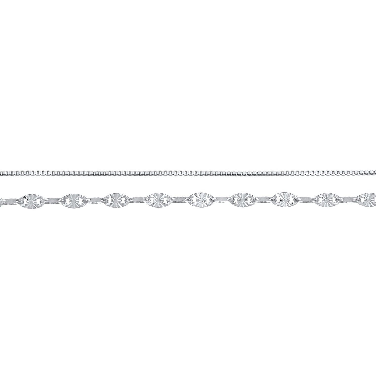 Silber - Elli | Choker 2er Set Vintage | 925er Sterling Silber