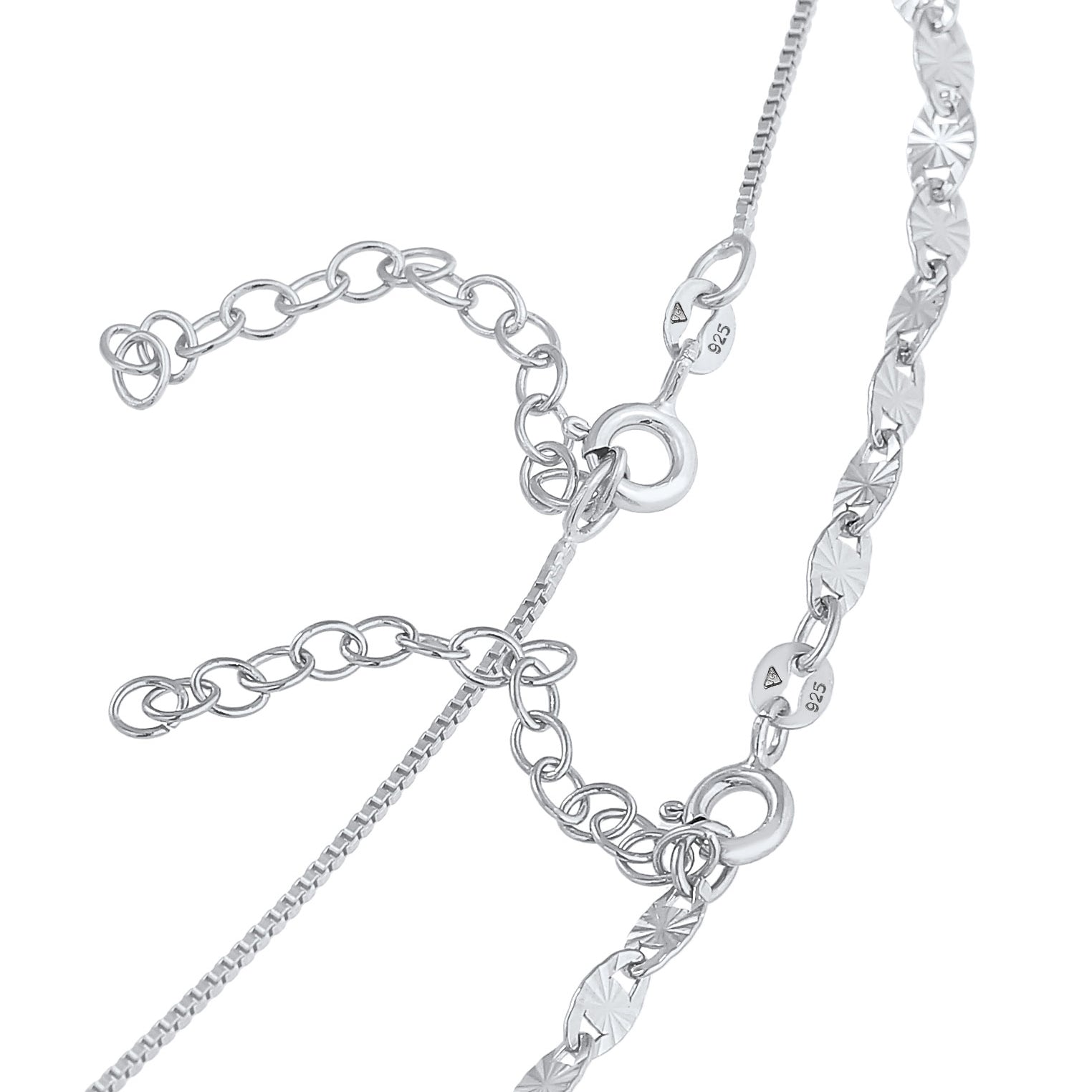 Silber - Elli | Choker 2er Set Vintage | 925er Sterling Silber
