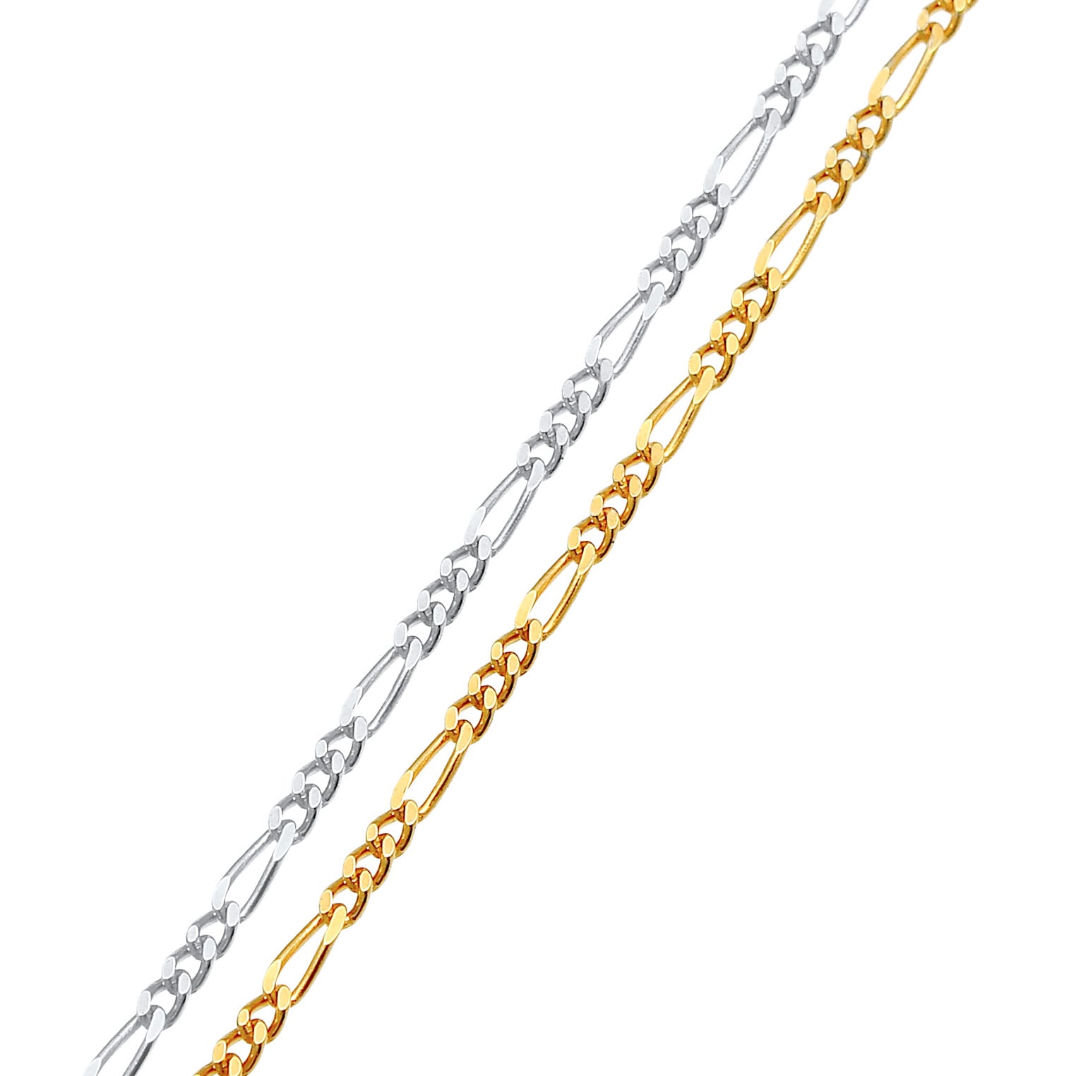 Silber - Elli | Figaro-Armbandset | 925 Sterling Silber vergoldet