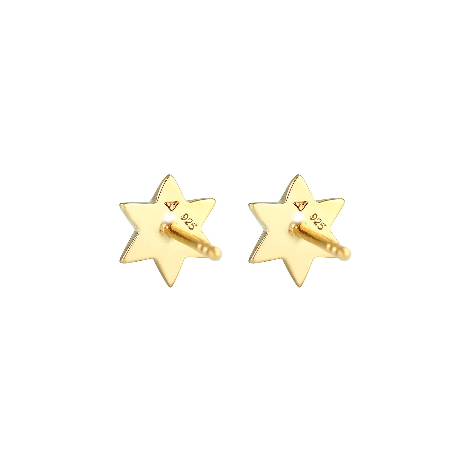 Gold - Elli | Ohrstecker Astro | Opal ( Weiß ) | 925 Sterling Silber vergoldet