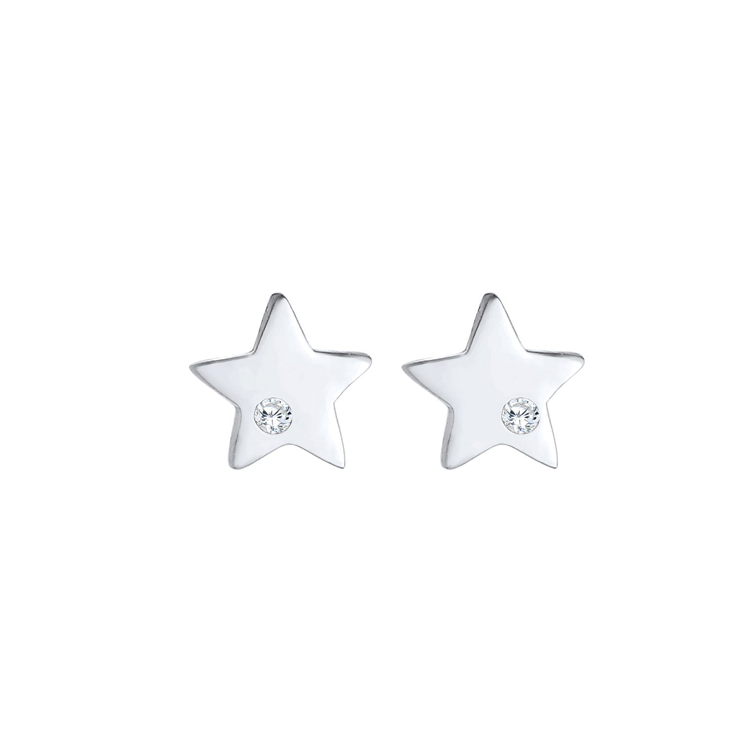 Silber - Elli | Ohrring Astro | Zirkonia ( Weiß ) | 925er Sterling Silber