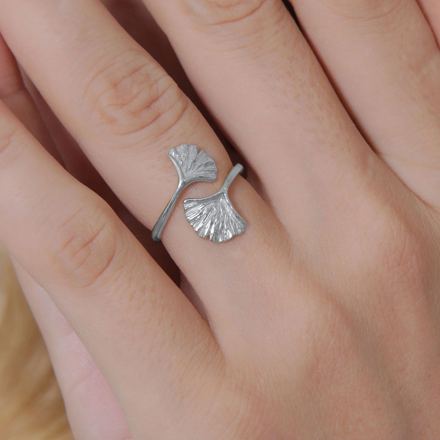 Silber - Elli | Ring Ginkgo | 925er Sterling Silber