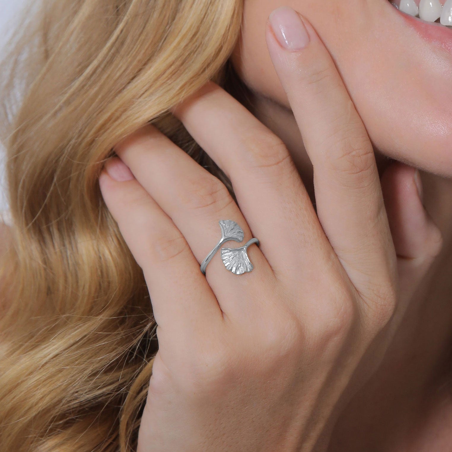Silber - Elli | Ring Ginkgo | 925er Sterling Silber