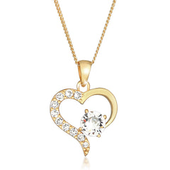 Heart Cut-Out Necklace | With Crystals from Swarovski® (White)