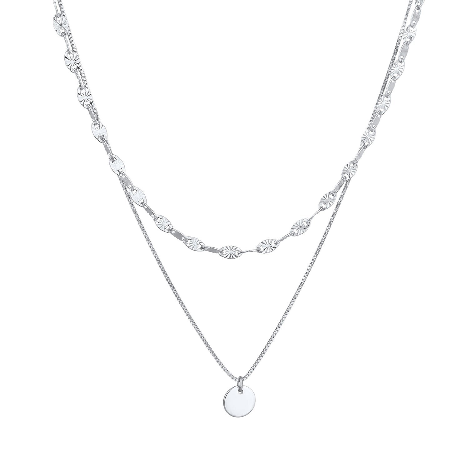 Silber - Elli PREMIUM | Vintage-Layer-Halskette | 925er Sterling Silber
