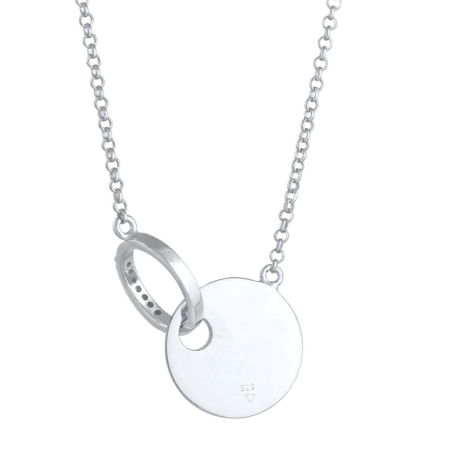 Silber - Elli DIAMONDS | Halskette Geo | Diamant ( Weiß, 0,035 ct ) | 925er Sterling Silber