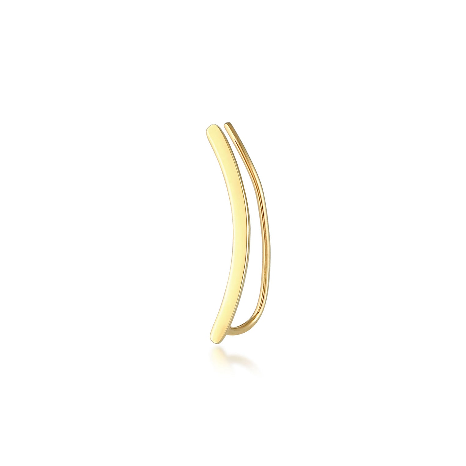 Gold - Elli | Single Ear Climber | 925er Sterling Silber | 925 Silber vergoldet