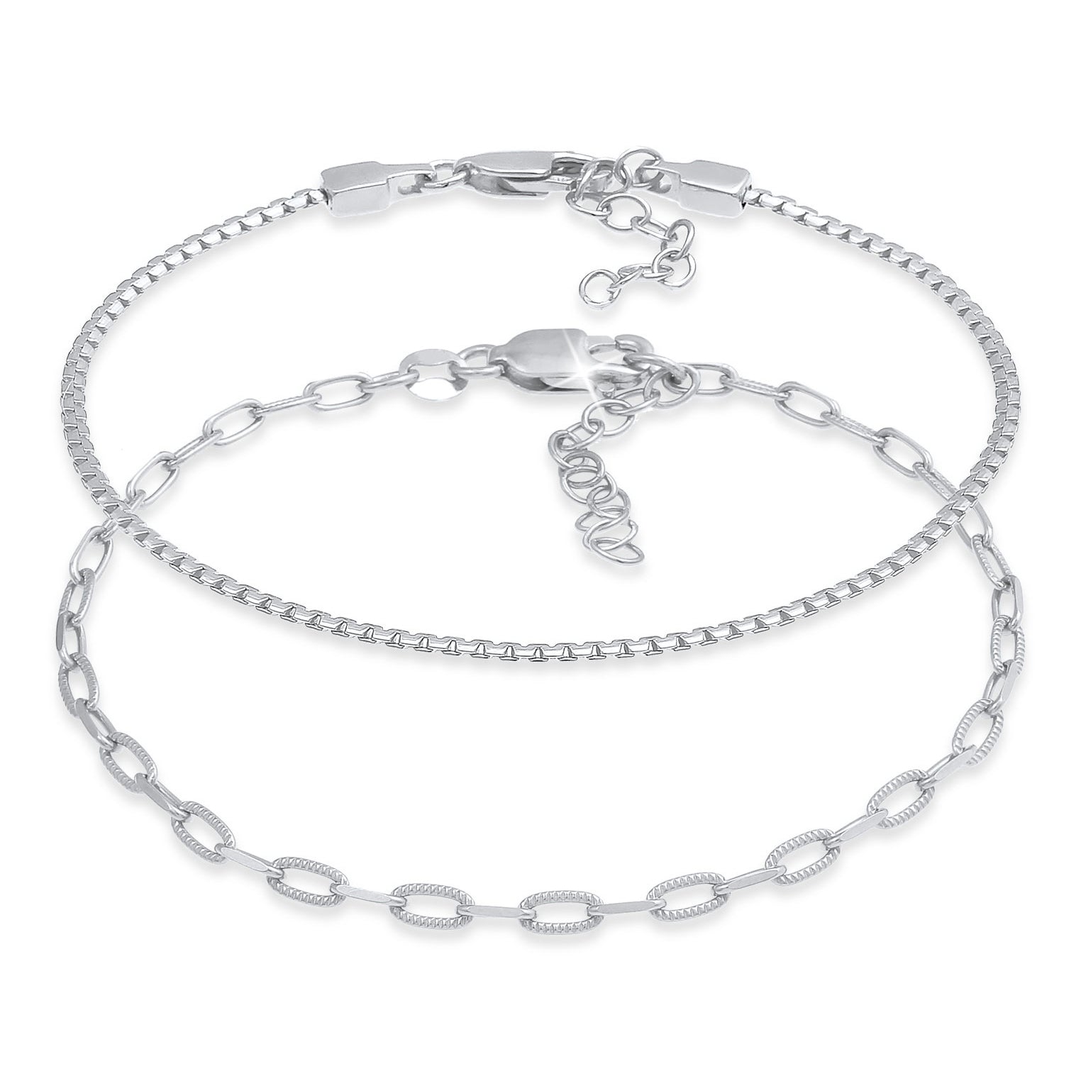 Silber - Elli | Schlangen-Armbandset | 925er Sterling Silber