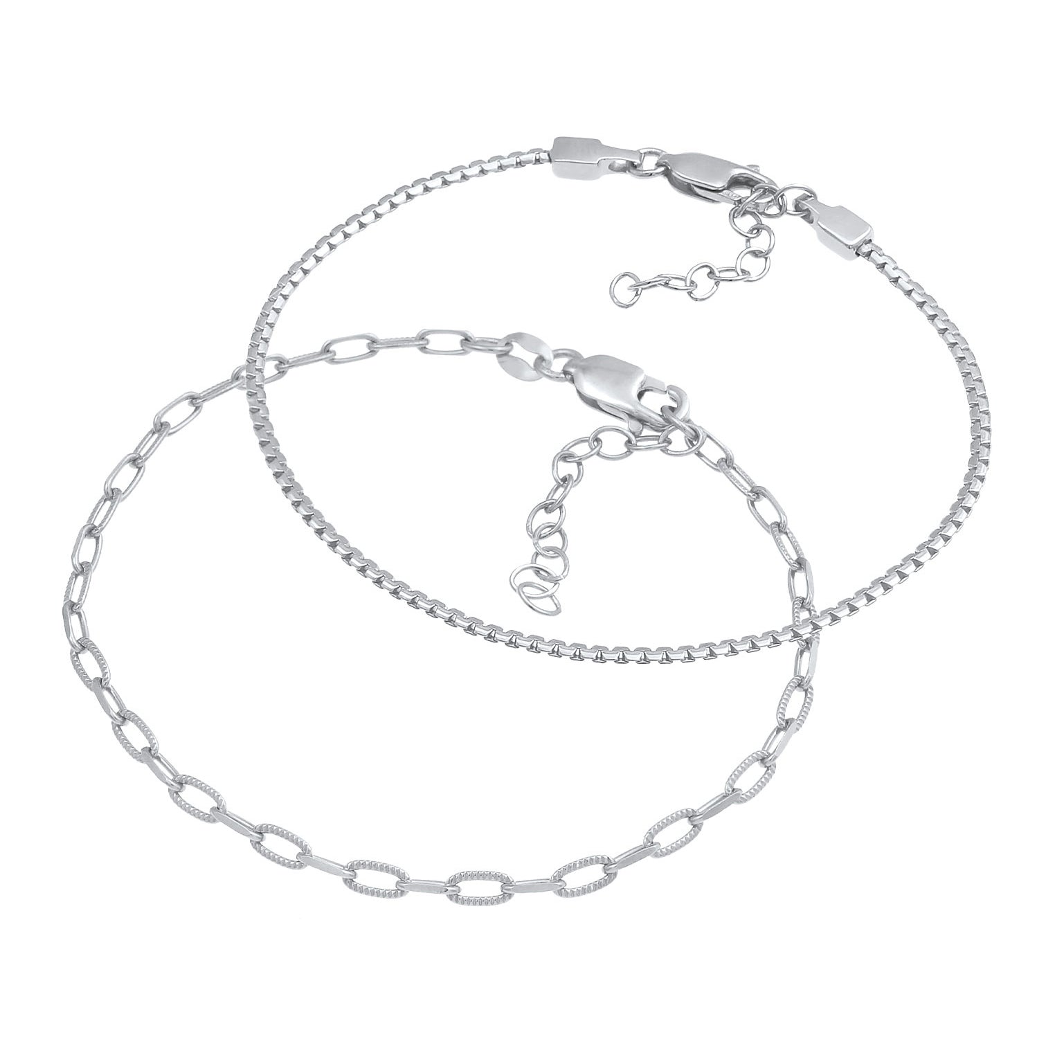 Silber - Elli | Schlangen-Armbandset | 925er Sterling Silber