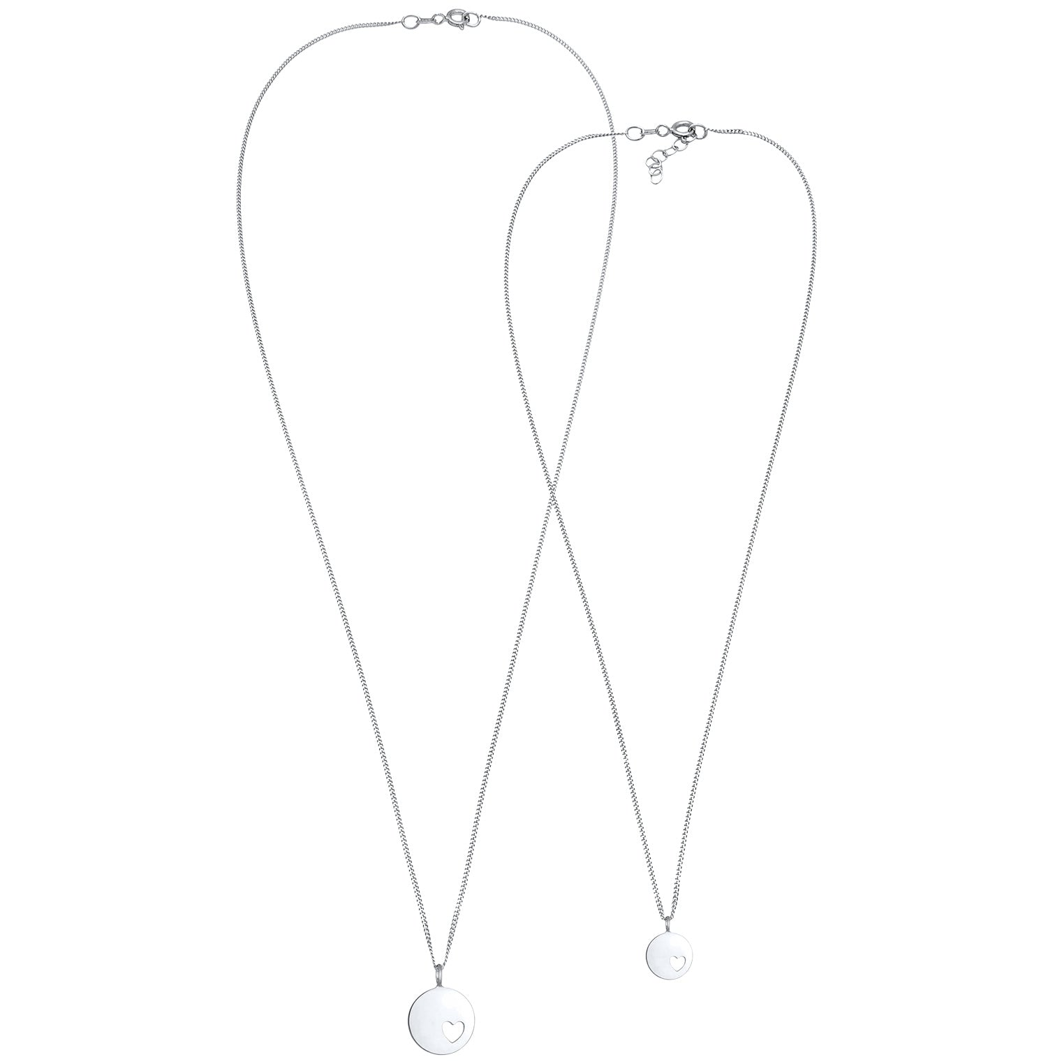 Silber - Elli | Mutter-Kind-Kettenset Herz | 925er Sterling Silber