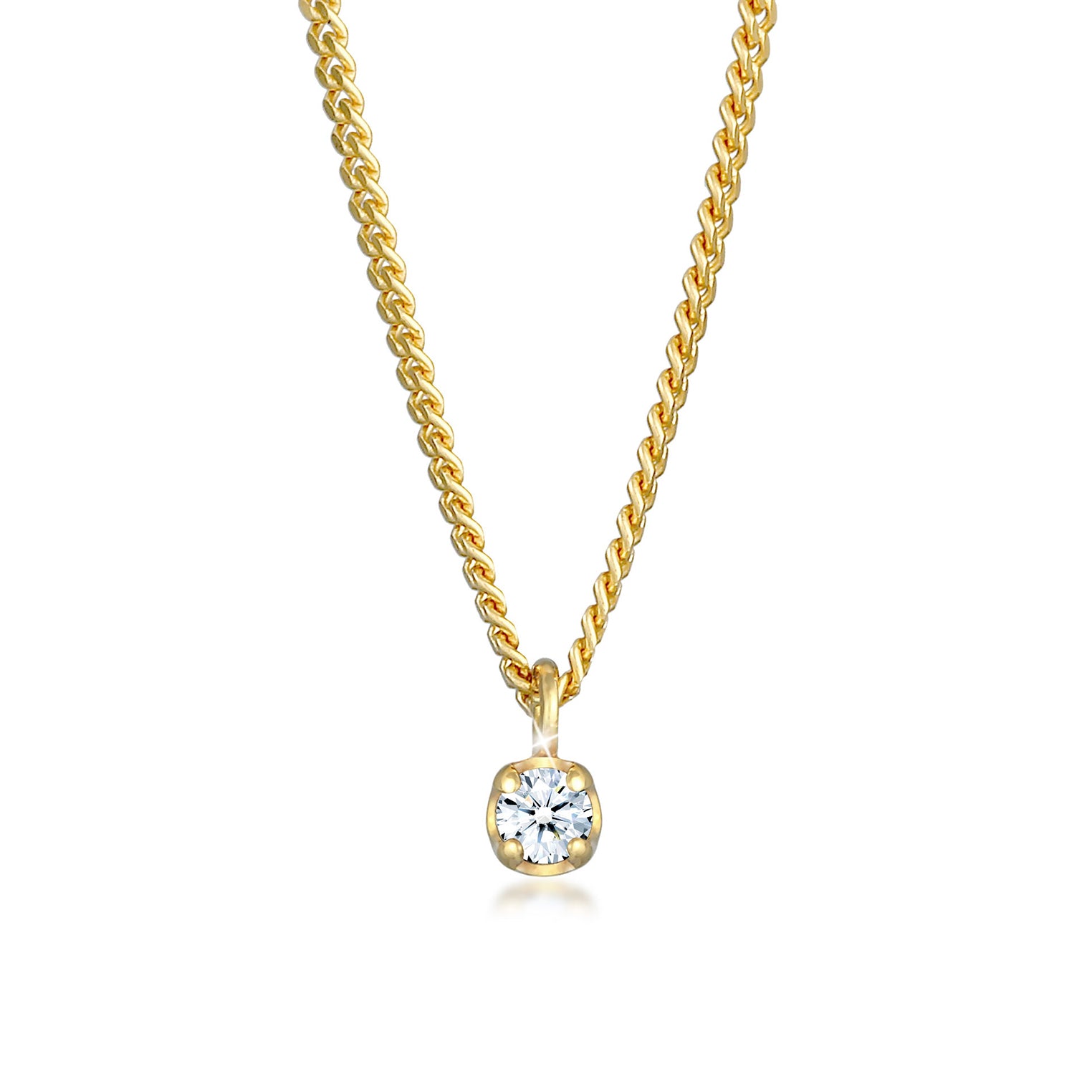 Gold - Elli DIAMONDS | Halskette | Diamant (Weiß, 0,03 ct) | 375 Gelbgold