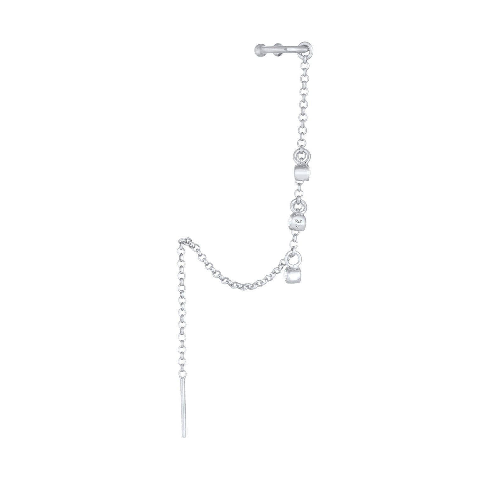 Silber - Elli | Earcuff | Zirkonia ( Weiß ) | 925er Sterling Silber