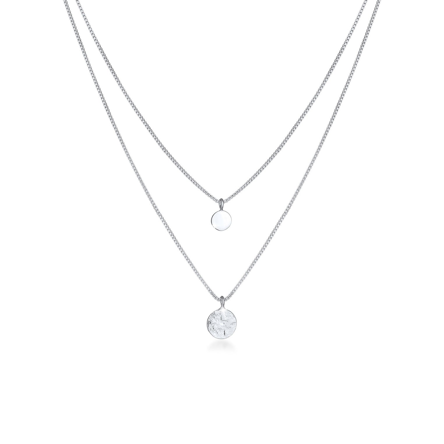 Silber - Elli | Venezianer-Layer-Halskette Geo | 925er Sterling Silber