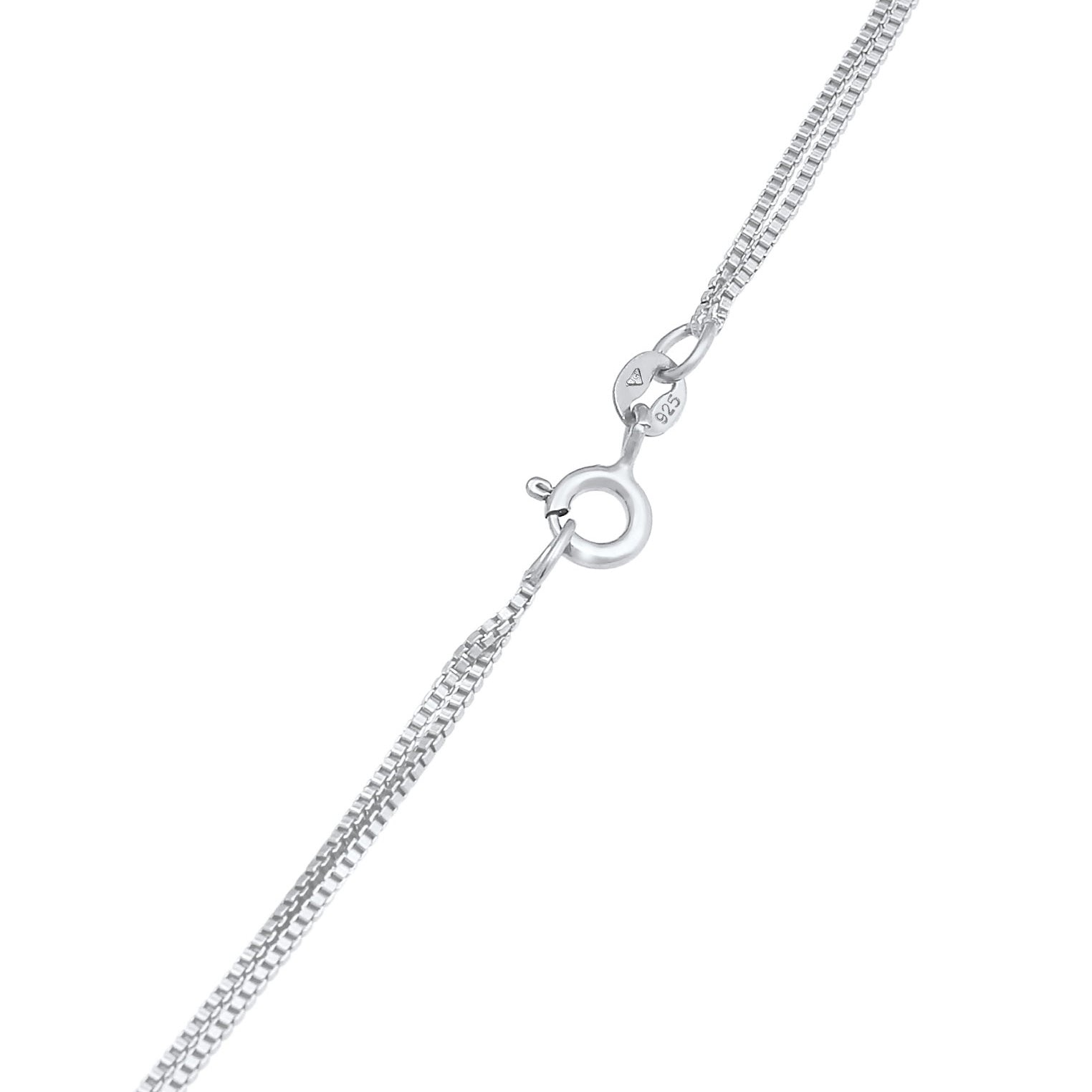 Silber - Elli | Venezianer-Layer-Halskette Geo | 925er Sterling Silber
