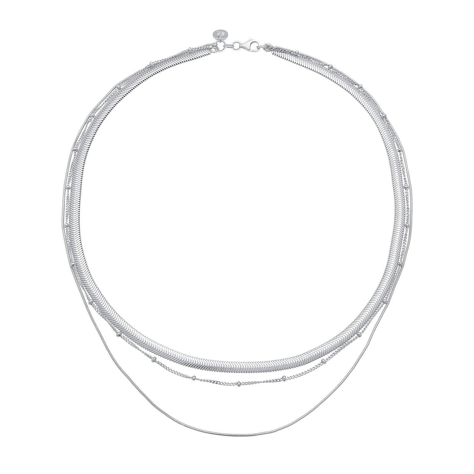 Silber - Elli PREMIUM | Schlangen-Layer-Halskette | 925er Sterling Silber