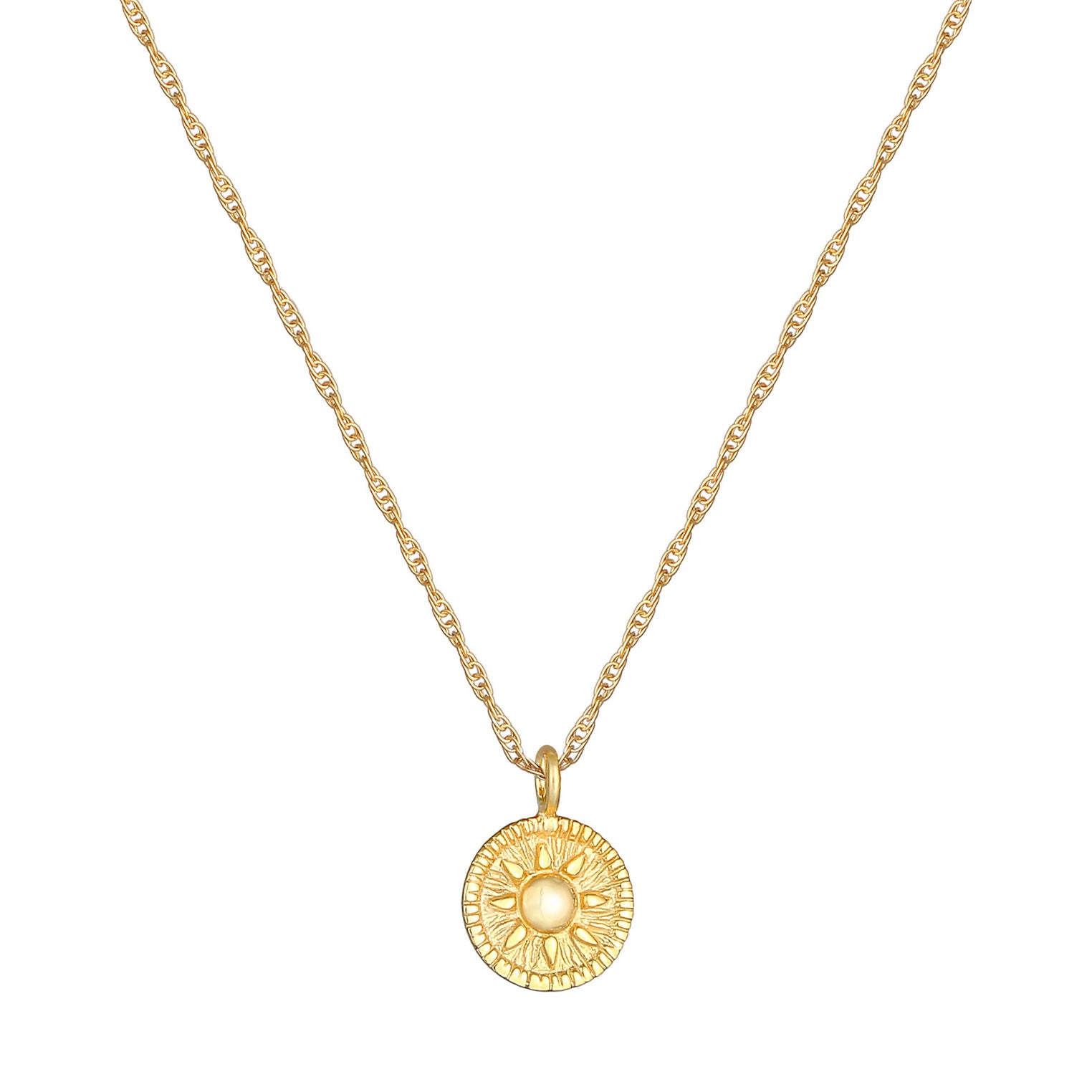 Gold - Elli | Halskette Münze | 925 Sterling Silber vergoldet