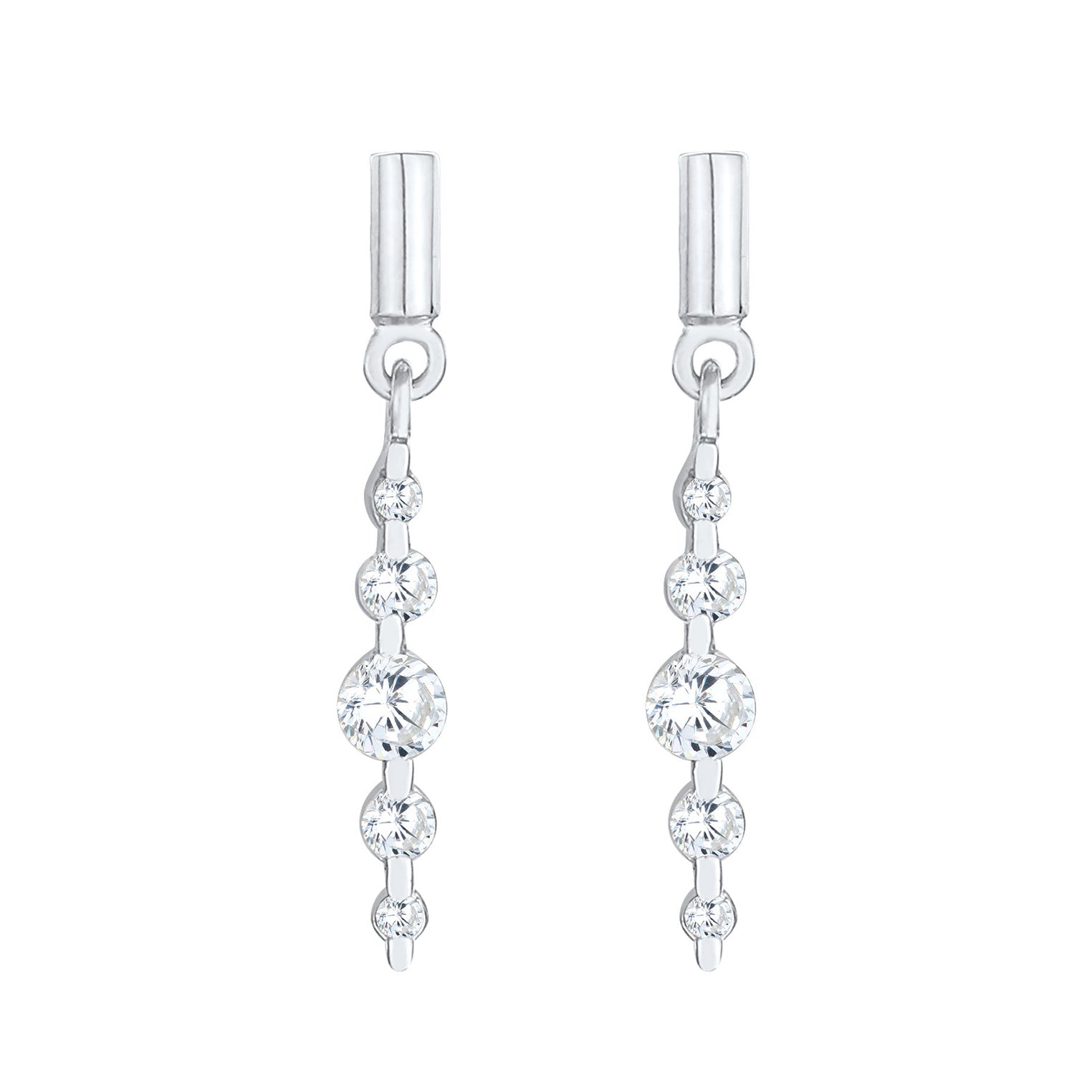 Silber - Elli | Ohrhänger| Zirkonia ( Weiß ) | 925er Sterling Silber
