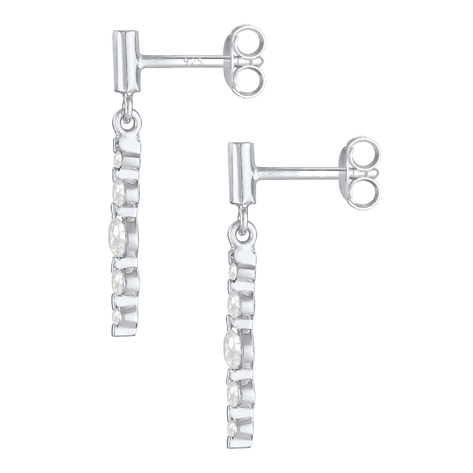 Silber - Elli | Ohrhänger| Zirkonia ( Weiß ) | 925er Sterling Silber