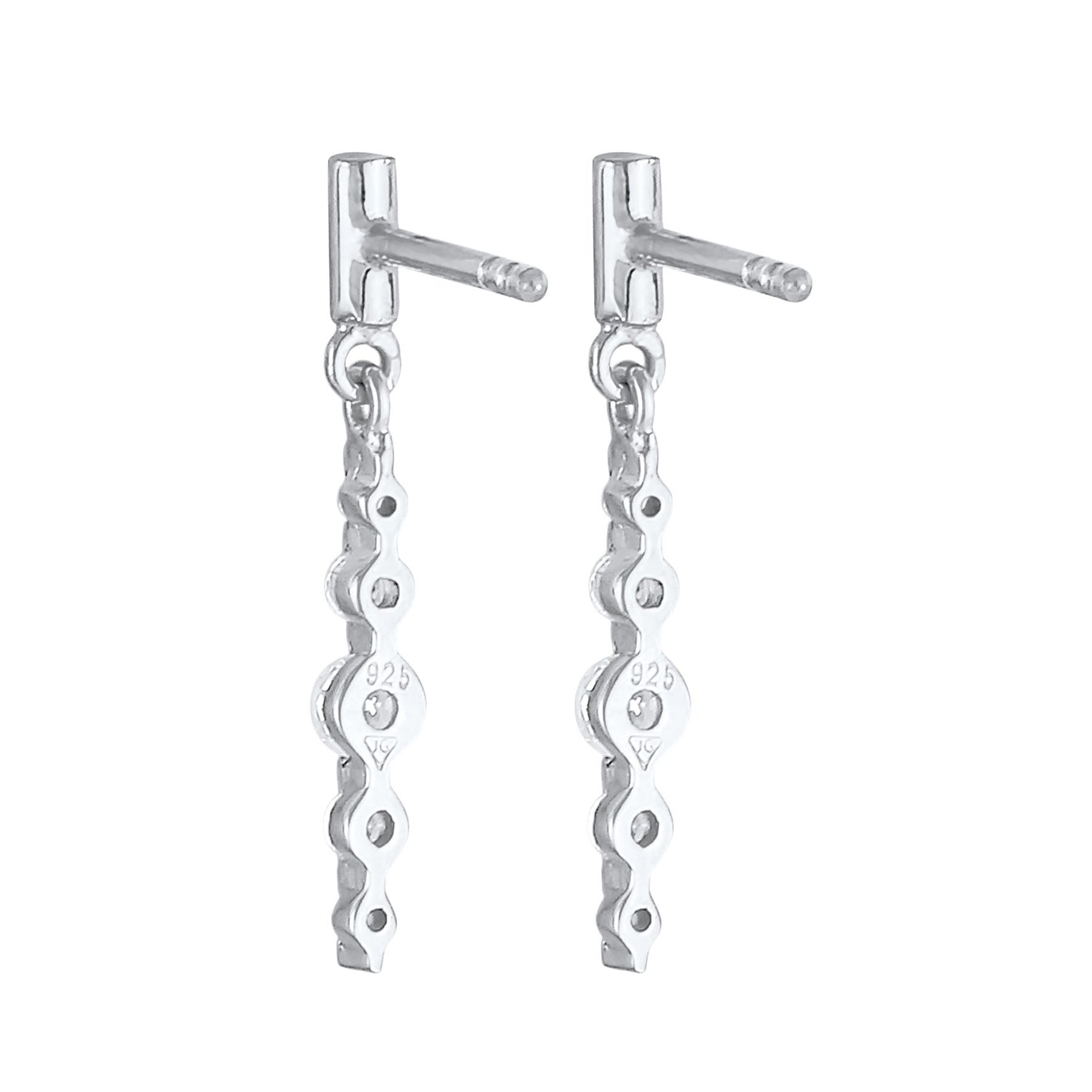 Silber - Elli | Ohrhänger| Zirkonia ( Weiß ) | 925er Sterling Silber
