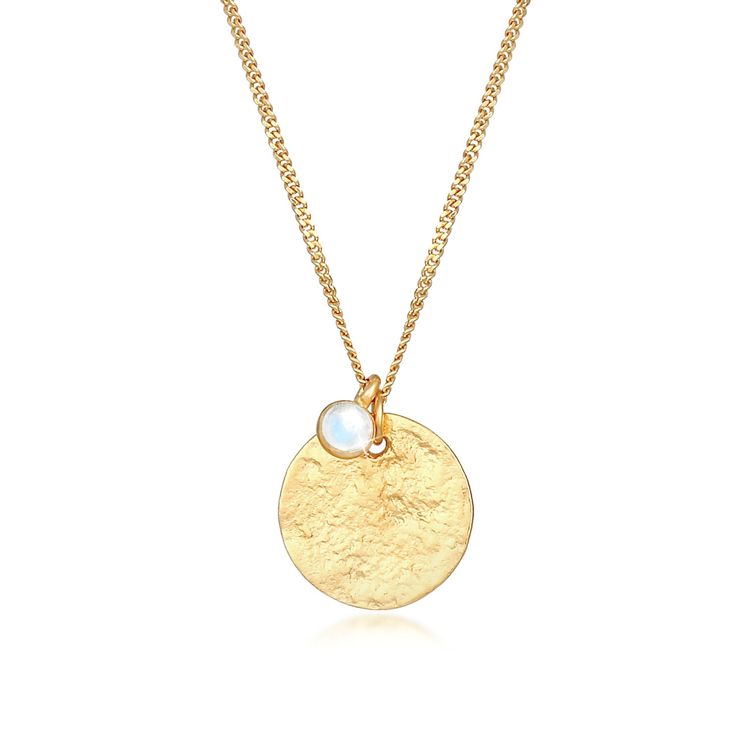 Gold - Elli | Halskette | Mondstein ( Weiß ) | 925 Sterling Silber vergoldet